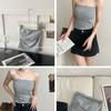 Chaleco plisado sin tirantes estilo coreano para mujer para llevar con protectores mamarios, Tops de chica hot con cuello de una línea, Tops tubulares para la parte inferior con espalda hermosa