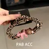 Pinza para el cabello de cachorro nube con estampado de leopardo Dongdaemun coreano, diamante rosa, pinza de tiburón para recogido, pinza para el cabello dulce, versátil, personalidad