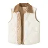 Colete térmico de lã feminino 2026 novo estilo, tecido escovado para outono e inverno, adequado para usar em camadas, colete térmico masculino espessado com forro de fleece
