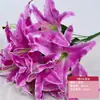 Ramo de 9 Piezas de Lirios, Lirios Perfumados, Adornos para Sala de Estar del Hogar, Flores, Decoraciones de Mesa para Bodas, Flores Artificiales Decorativas