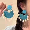 Vacaciones en la Costa ~ Pendientes de Girasol con Viento de Vacaciones para Mujer Primavera y Verano Nuevos Únicos Exagerados Joyería para Orejas para Fotos de Viaje
