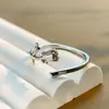 Anillo de Flor de Rosa de Plata S925 con Diseño Abierto de Alta Gama, Estilo Bosque Estilo Romántico Anillo Versátil Fabricante de Regalos Aprobación Directa