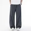 Pantalones anchos de corte relajado, pantalones casuales de corte recto, versátiles, con una caída favorecedora, efecto adelgazante, simples y cómodos, pantalones largos suaves y lujosos para hombre, perfectos para otoño
