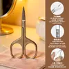 Tijeras Grandes para Recortar Cejas en Forma de Anillo, Recorte de Vello Nasal, Tijeras para Cejas Estilo Salón de Belleza Profesional, Tijeras para Pestañas, Tijeras de Belleza para Regalo Corporativo