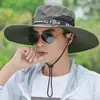 Sombreros de Sol de Ala Ancha de Verano para Hombres y Mujeres, Sombreros de Protección Solar de Secado Rápido, Sombreros con Cordón para Acampar, Senderismo al Aire Libre y Pesca