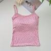 Camisola Floral de Encaje Fresco Estilo Coreano para Mujer Verano Ajustada Versátil Top Interior Corto para Chicas Calientes
