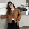 Jaqueta curta de camurça estilo Melard para meninas, jaqueta biker casual estilo coreano retrô outono/inverno 2026