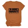 EU SOU o Favorito da Mamãe Amazon Wish Site Independente Moda Versátil Feminino Casual Gola Redonda Manga Curta Camiseta