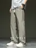 Pantalones Casuales Rectos de Seda de Hielo de Estilo Nuevo de Verano 2026 para Hombre, Simples y Versátiles, Corte Holgado, Talla Grande, Pantalones Deportivos Finos de Pierna Ancha