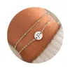 Nuevo Pulsera de Inicial de 26 Letras de Moda de Amazon Pulsera de Disco con Cuentas en Capas Regalo de Cumpleaños Sencillo para Niñas