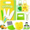Venta al por mayor de fábrica juego de 15 cuchillos de plástico para niños molde de relieve para suplementos alimenticios de bebé traje de tabla de cortar para niños