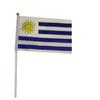 Bandeira do Uruguai bandeira de mão bandeira impressão dupla face tecido de poliéster haste de plástico vendas diretas da fábrica pode amostra