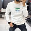 Sudadera Nueva de Manga Larga para Hombre de Lujo Ligero con Estampado Estéreo y Diamantes de Imitación Top de Cuello Redondo para Hombre Cálido y de Terciopelo Otoño e Invierno