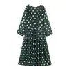 Ins Moda Europeia e Americana Transfronteiriça 2026 Novo Estilo Moda Amazon Atacado Vestido de Chiffon Estampado de Bolinhas Feminino
