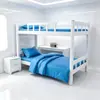 Conjunto de Lençol e Capa de Edredom de Três Peças, Algodão Puro, Capa de Edredom Azul Chama Resistente ao Fogo, Colcha para Uso em Dormitório, Conjunto de Roupa de Cama de Seis Peças