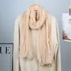 Bufanda Transfronteriza de Nuevo Estilo para Mujer, Temporada de Primavera, Bufanda plisada de Gasa de Bali, Chal de Viaje, Pañuelo de Cabeza Bohemio Versátil de Color Sólido