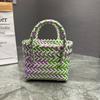 Bolso tejido de plástico nuevo del fabricante, cesta tejida, bolsa de regalo tejida a mano, bolsa de playa para mujer