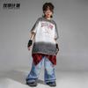 Ropa de moda infantil de hip-hop, pantalones de manga corta de hip-hop, traje de cortina de pedos para niños, ropa de actuación de hip-hop Six-One para niñas