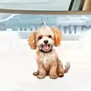 Nuevo adorno plano de perro lindo acrílico transfronterizo para coche, accesorio de mochila, decoración del hogar