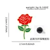 Broche de Flor Rosa Dia dos Namorados Exportação Transfronteiriça Rosa Vermelha Broche de Metal Decoração de Mochila Acessório Simples Presente