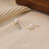 Aretes de Plata de Ley S999 Perla Natural de Agua Dulce Pequeña para Mujer Estilo Mini Simple Sentido de Alta Gama Estilo Japonés y Coreano Poste de Oreja No Alérgico