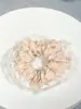 Elástico de Cabelo Scrunchie Listrado com Renda Estilo Coreano para Mulheres, Acessório de Cabelo Suave e Elegante, Elástico de Cabelo Scrunchie Estilo Coreano