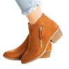 Botas de Camurça para Mulheres 2022 Europeias e Americanas Outono e Inverno Novas Exportação Salto Grosso Zíper Lateral Tamanho Grande 43 Botas Curtas Femininas