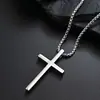 Collar Cruz de Acero de Titanio Estilo Nuevo Europeo y Americano Transfronterizo para Hombres, Versátil de Moda Cadena para Suéter Accesorio con Colgante de Cruz de Acero Inoxidable