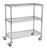 Prateleira de Metal com Estrutura de Ferro de Aço Inoxidável de Dois e Três Níveis Mesa Lateral de Máquina de Oficina Com Rodas Prateleira Móvel Carrinho Pequeno
