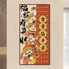 Nova Pintura Decorativa Estilo Chinês do Deus da Riqueza de Cinco Vias Adesivo Criativo com Boa Moral Mural para Corredor de Casa Adesivo de Entrada