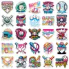 50 piezas de calcomanías de béisbol con efecto de goteo, coloridas y geniales, venta al por mayor transfronteriza, calcomanías decorativas para cuadernos, computadoras y cascos