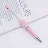 Bolígrafo DIY con Perlas y Flores Bordadas, Bolígrafo Lindo Educativo Procesado a Mano, Bolígrafo de Bola Giratorio con Perlas Portátil, Listo para la Venta