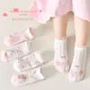 [Novo Produto] Meias Infantis Primavera e Verão Finas Malha Respirável Bebê Menina Renda de Aparência Sofisticada Princesa Meias de Cano Médio