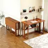 Escritorio plegable con estantería, mesa integrada para uso doméstico en apartamentos pequeños, escritorio de computadora para dormitorio, mesa de almacenamiento simple para estudio y escritura para estudiantes