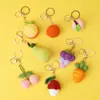 Llavero de Lana Tejido a Mano Fruta Uva Caqui Aguacate Colgante de Bolso Joyería Regalo