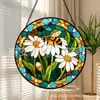 Margarida Abelha Transfronteiriça Vidro Colorido Ornamento Pendurado Decoração de Vidro para Casa Decoração de Janela Jardim Pegador de Sol