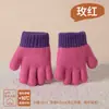 Luvas Infantis Inverno Quente Outono Menina Pequena Luvas de Tricô Falso Caxemira Menino Anticongelante Mão Lã Bloco de Cor Exterior Transfronteiriço