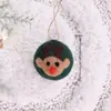 Decoración Navideña Transfronteriza Fieltro de Lana Piña Decoración de Árbol de Navidad DIY Santa Claus Peluche Decoración Colgante Pequeño