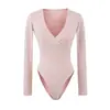 Body de Calle Personalizado para Mujer con Escote en V y Almohadillas en el Pecho Otoño 2026 Nuevo Sexy Hot Girl Top de Manga Larga