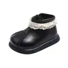 Botines de niña con ribete de encaje, nuevo estilo otoño/invierno, suela blanda, botas de cuero antideslizantes, botitas dulces y de moda para niños de 1 a 3 años