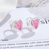 Aretes de diamantes de simulación de transmisión en vivo para mujer, amor ins, aguja de plata esterlina S925, micro incrustación de seis garras, aretes de diamantes de alto carbono