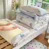 Juego de ropa de cama de tres piezas de algodón puro para dormitorio de estudiante universitario, juego de cuatro piezas con funda de edredón individual de algodón, sábana adecuada para todas las estaciones