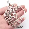 90x61mm 17.7g Plata Antigua DIY Aleación Accesorios para Joyería Colgante de Corazón Grabado