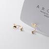 Nalan Aretes Dulces de Mariposa de Plata S925 Estilo Coreano Simples Brillantes Roscados M00275