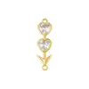 Colgante Flor de Zirconia Mia Colgante Conexión de Corazones Colgante de Corazones Entrelazados Joyería DIY Colgante Doble