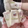 Calcetines gruesos con forro de felpa de Hello Kitty con temática de helado para mujer, calcetines de lana australiana hasta la pantorrilla, nuevo estilo otoño/invierno, calcetines lindos y versátiles hasta la pantorrilla