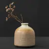 Jarrón de Flores Japonés Zen Hecho en Horno Cerámica Gruesa Blanco Crudo Arreglo Floral Mesa de Café Hidropónico Pequeño Arreglo Floral Artesanías Adornos