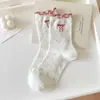 Meias Fofas de Desenho Animado Estilo College para Mulheres com Bordas Franzidas para Primavera e Outono, Versão Coreana Ins Meias Largas da Moda, Meias Zhuji