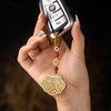 Areia antiga ouro esmalte cor segura Ruyi fechadura chaveiro carro oco estilo retro original masculino e feminino saco pingente
