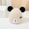 Gorro de bebé otoño e invierno cálido gorro de lana bebé lindo oso niños y niñas suéter casual gorro de punto invierno